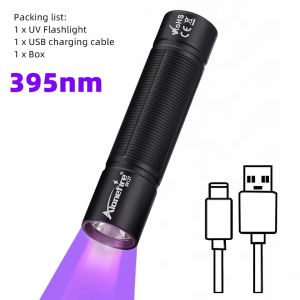 AloneFire SV127 3W Mini UV Blacklight 365nm/395nm Flashlight USB Rechargeable Cat Dog Urine Marker Money Scorpion Fluorescent Agent Light Torch