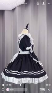 2025 New Japanese-style maid outfit in black and white little devil style lolita Soft Girl Uniform Little Chef cos Clothing