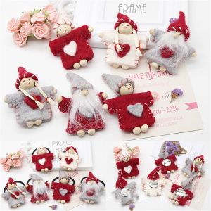 TI9P เครื่องประดับปาร์ตี้ ปีใหม่ 2022 ต้นคริสต์มาส สุขสันต์วันคริสต์มาส เอลฟ์ แฮนด์เมด DIY ตุ๊กตาคริสต์มาส เครื่องประดับคริสต์มาส ตกแต่งคริสต์มาส ผ้าสักหลาด