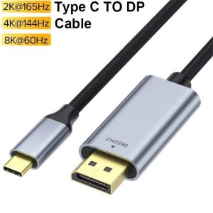 [ 8K 60hz / 4k 120hz ] Dây Cáp Chuyển Đổi Cổng USB Type C Sang Displayport DP 1.4 8k 60hz Điện thoại Laptop Thunderbolt 3 4