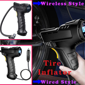 120W Rechargeable Air Compressor Wired/Wireless Style Inflatable Pump Portable Air Pump 7.4V / DC 12V Digital Car Automatic Tire Inflator
