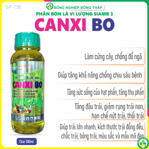 Phân Bón Vi lượng SIAMB 3 CANXI BO – Tăng Tỷ Lệ Đậu Trái Hạt Giảm Rụng Trái Non Chống Khô Nứt Méo Trái Trái Tròn Đầy Chống Lép Non (Chai 500ml)