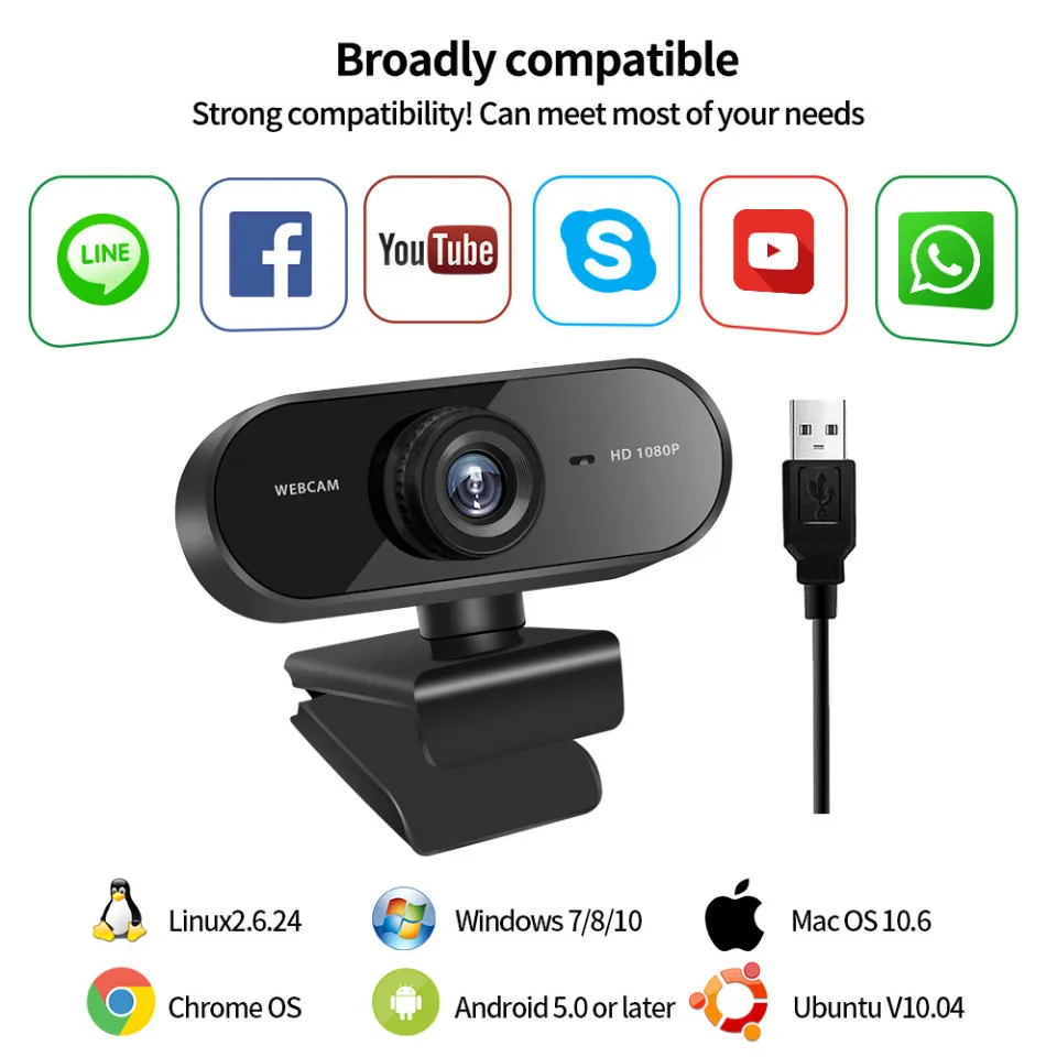 Webcam 1080P FULL HD Kamera Laptop Untuk zoom Web Camera Komputer