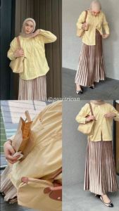 Rok Plisket Bludru Panjang/rok beludu plisket lebar velvet premium