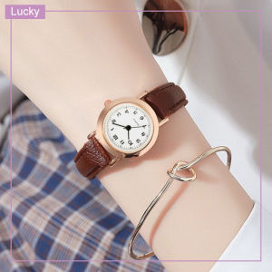 Women Small Dial Casual Leather Strap Quartz Watch Retro Watch Student Watch