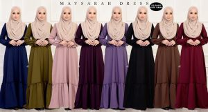 Jubah Dress Labuh Muslimah Plain Maysarah 2.0 (Nursing)