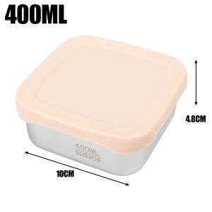 304 Stainless Steel Food Container with Cover Small Thicken Fresh-Keeping Food Rice Fruit Lid Sealed Storage Box Kitchen Fridge Organizer