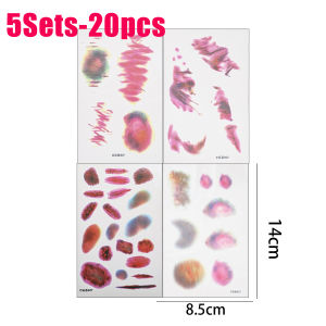 10PCS Halloween Wound Bruising Temporary Tattoos for Women Man Arm Cosplay Waterproof Tattoo Stickers Art Lasting Punk Fake Tattoo