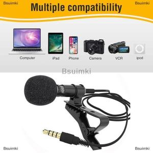 [COD] Bsuimki 3.5mm Jack Lavalier Tie Clip Lecture Microphones Mini Audio Mic for Camera Computer Phone