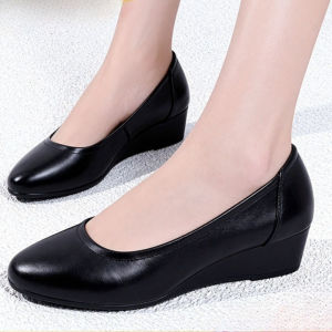 Simple One-footed Soft-soled Leather Shoes for Mothers Shoes Flat Shoes