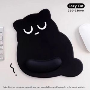 PLNBFG Mèo mắt to Tấm lót chuột Mềm mại Không trượt Tấm lót gõ phím cho cổ tay Sáng tạo Chống bụi bẩn Tấm lót chuột công thái học Dành cho văn phòng máy tính
