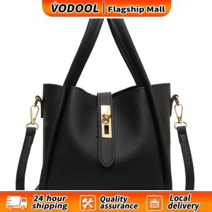 【Fast delivery】 Womens Stylish PU Leather Bucket Bag Crossbody Bag for Work and Casual Travel Elegant Shoulder Bag with Adjustable Strap