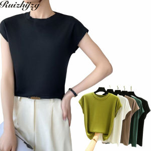 Ruizhijzg Plus Size 40-80KG Modal Cotton T-shirt For Women Summer New Sleeveless Round Neck Loose Ladies Girls Korean screw Thread Style Shirt Top Female Vest