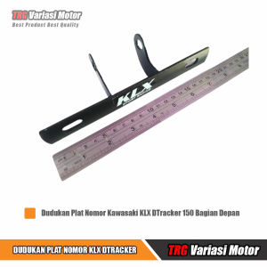 Dudukan Plat Klx Pangkon Plat Nomor Bagian Depan DTracker 150 TRG Hitam Ketebalan Plat 4 mm