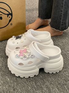New 10Cm Thick-Soled EVA Clog Shoes For Women Height-Increasing Closed-Toe Slippers New High-Heeled Sandals For Women