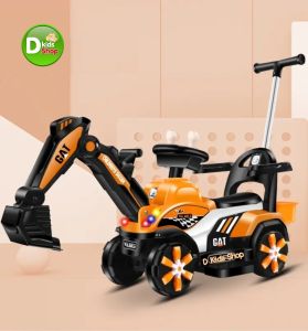 DD รถแมคโครเด็ก รถแมคโครไฟฟ้า ที่ตักระบบไฟฟ้า No.0322 มีด้ามเข็น