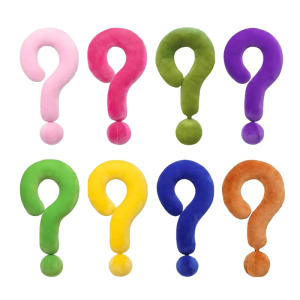Colorful Question Mark Shape Plushes Pillows Soft Stuffeds Backrest Toy for Kids Children Home Chair Decoration Cushions