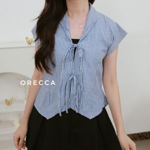 ORECCA - Gwen Top Atasan Tangan Pendek Wanita Pita