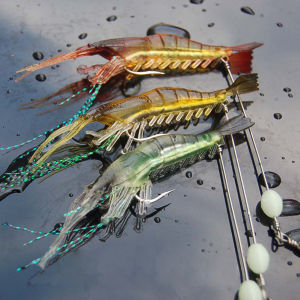 3 Cái Mồi Mềm Phát Sáng 10CM 6G Nhân Tạo Tôm Móc Mồi Câu Cá-Intl