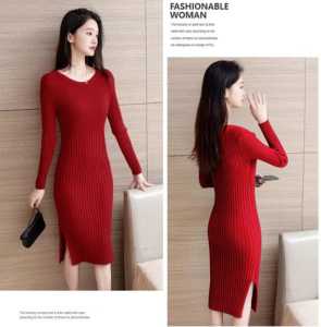 FEMMESHOPA - DRESS WANITA / DRES MINI / DRES MURAH - FN DRESS RAJUT SLIT