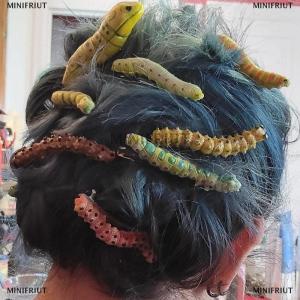 [COD] MINIFRIUT 6 12Pcs Halloween Caterpillars Hair Barrettes Strong Grip Insect Hair Clips Multicolor Crawl Insect Pattern Hair Accessories