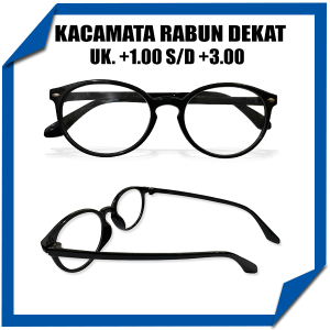 Kacamata Baca Rabun Jarak Dekat Lensa Plus Pria dan Wanita Ukuran +1.00 sampai +3.00 Model Oval Simple Netral Frame Awet Ringan - READING GLASSES