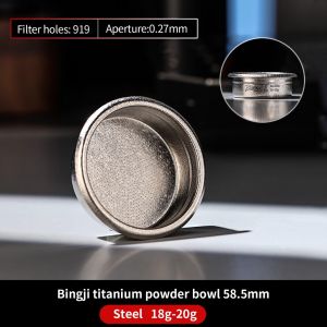 BINCOO Titanium Coffee Portafilter Powder Bowl Espresso Machine Handle Powder Cup Precision Integrated Espresso Machine Portafilter Accessory