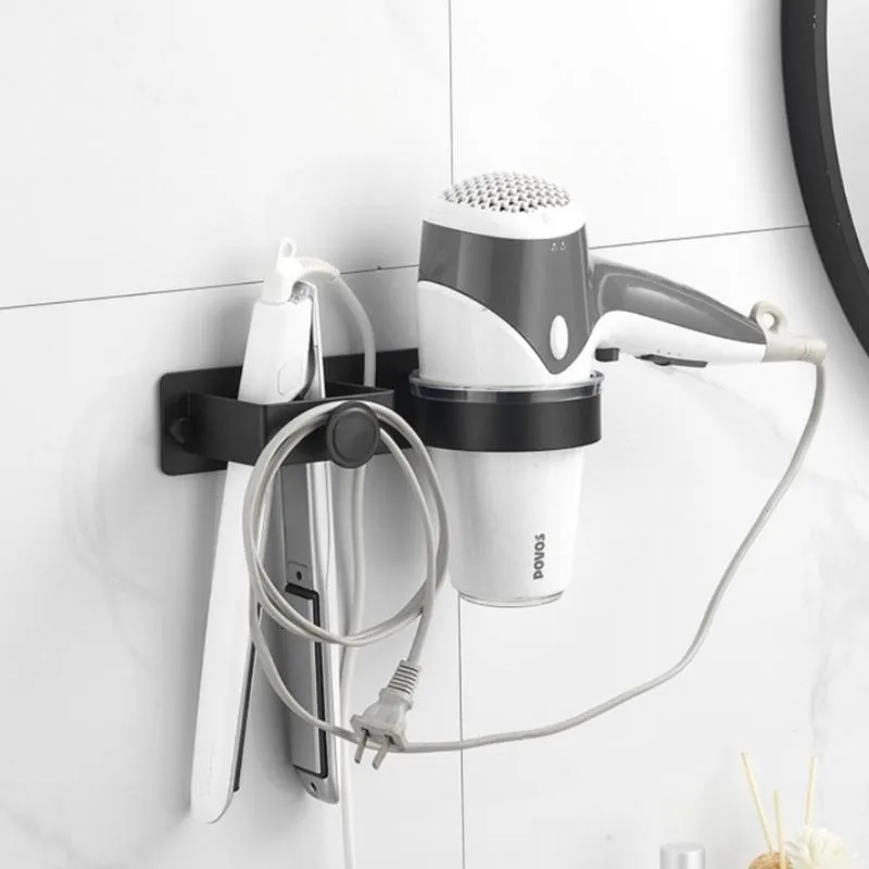 Wall Mounted Hair Dryer and Straightener Holder Practical Styling