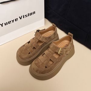 [Free Shipping] WomenS Thick-Soled Roman Sandals 2026 New Spring Collection Height-Increasing Shoes For Petite Women Versatile Closed-Toe Sandals And Flats