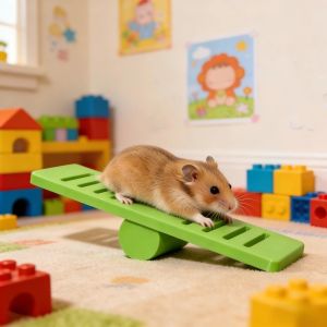 OUTOPEN Plastic Hamster Seesaw Toy Puzzle Creative Pet Cage Toy Funny Colorful Small Animal Toys Pet Sport Exercise