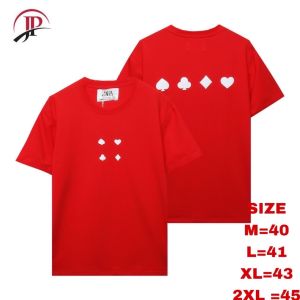 เสื้อยืดคอกลม สไตล์ฮ่องกง ลายปักสีแดง ผ้าcotton100% มี3สี ครบไซส์ มีบริการเก็บปลายทาง JAN04