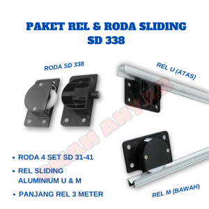 Paket Rel Roda Lemari Geser Sliding SD 338 Huben FULL