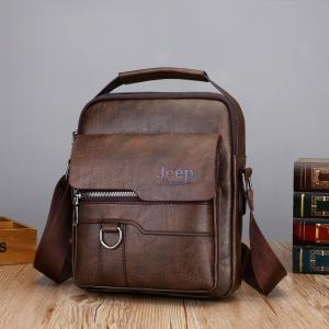Jeep BULUO Men Business Bag Briefcase Man Messenger Document Laptop Bag Leather Waterproof