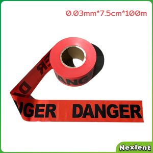 Nexlent Caution Tape (Non-Adhesive) Isolated Barricade Yellow and Red Danger Warning Tape 100m/roll