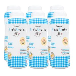 Reis care แป้งเด็กไร้ซแคร์ Extra Mild 130g  (แพ็ค 6 ขวด) สีฟ้า