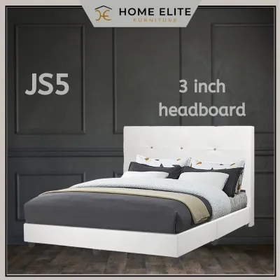(Ready Stock) Home Elite: Divan Bed Frame Queen Size 3 inch Headboard Katil Queen Bedroom Bed Furniture Murah Queen Bed Frame