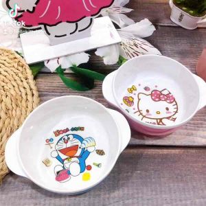 Chén Melamin 2 lớp HelloKitty Doreamon