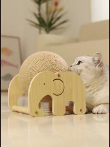 Durable Cat Scratching Board with Hand-Wrapped Sisal Rope Anti-Shedding Cat Toy for Grinding Claws and Solo Play