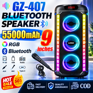 【Christmas gift】12 Inch Karaoke Wireless Bluetooth Speaker 128000mah Karaoke Stereo With Free Mic Portable Super Bass Karaoke With USB/TF/AUX/FM RGB Karaoke set
