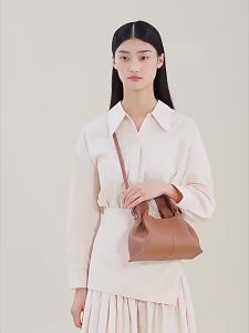 polene Túi mây da bò vân vải thiều túi bánh bao túi xách tay túi đeo chéo túi đựng hộp cơm