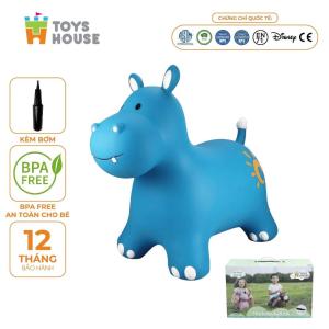 Thú nhún bơm hơi cho bé hình hà mã Toyshouse Cao su 6P dày dặn đàn hồi tốt Hàng chính hãng lật  đật