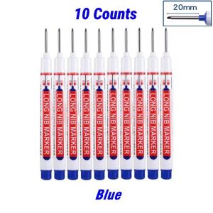 10Pcs/Set Multi-Purpose 20mm Deep Hole Long Nib Head Marker For Metal Perforating Pen Waterproof Bathroom Woodworking Decor Tool MX