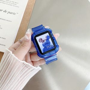 VUAERANG Soft Transparent Silicone Sports Strap for Apple Watch 8 7 6 SE 5 4 3 2 1 38MM 42MM 40MM 44MM 41MM 45MM Bands Rubber Strap for Apple Watch Series SE 6 5 4 40mm 44mm