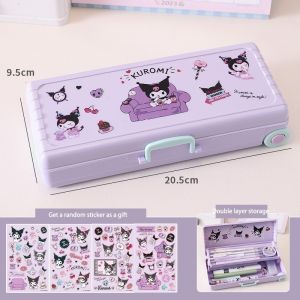 DIY Sanrio Kuromi Stationery Pencil Case Box Creativity Suitcase Melody Modeling Portable Durable