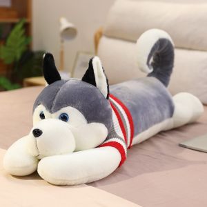 ZEEMIN Halloween Christmas 120cm Giant Long Husky Dog Plush Toy Soft Stuffed Cartoon Animal Doll Girlfriend Sleeping Pillow Cushion Home Decor Kids Gift