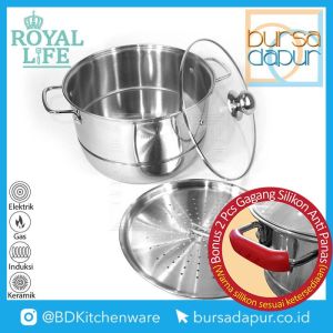 Royal Life Stainless Langseng / Steamer Pot 26 cm / Kukusan  Stainless [26 cm]