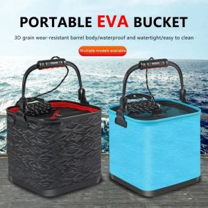 YRNGJ Có thể gập lại Xô gấp 3D có kết cấu Di động Hộp câu cá Thiết bị Nhẹ Thùng đựng cá Câu cá ngoài trời