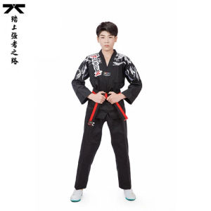laDoboks  Male and Female Taekwondo Judo Gi Coach Uniform Black White Loose and Exquisite Embroidery Set Customized