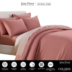 Jean Perry Colorie 100% Combed Cotton Sateen 1000TC Fitted Bedsheet Set (No Quilt Cover/Comforter) | Soft Smooth Breathable Luxury Bedding