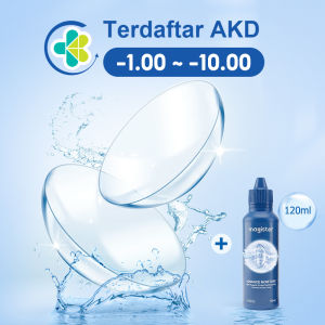 Magister Softlens with solutin Minus Clear lens (-1.00 s/d -10.00) lensa kontak 14.00mm 6 Monthly softlen nyaman dan alami